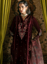 Meraki By Seran Embroidered Velvet Unstitched 3 Piece Suit - SE23MV 03 SYMPHONY